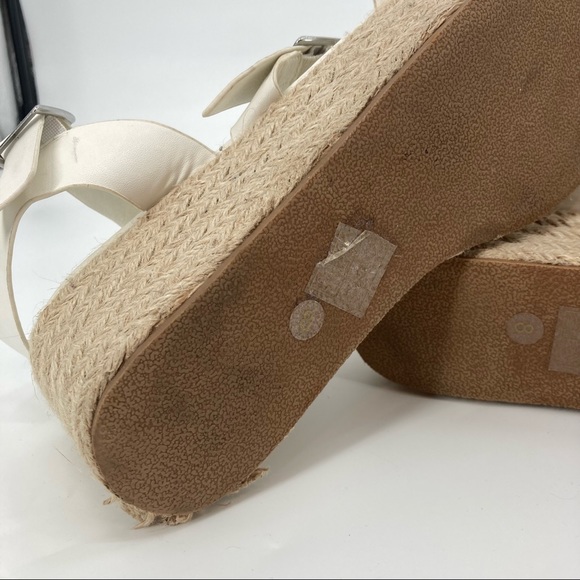 Urban Outfitters White Platform Espadrille Sandals - Size 8 - Picture 8 of 10